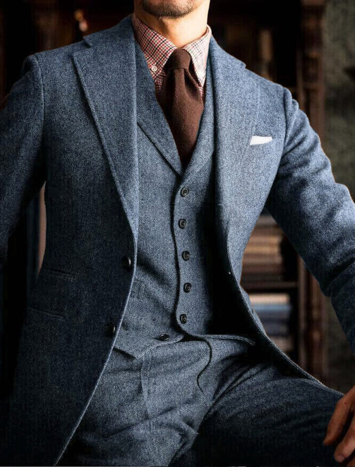 Wool-Look Three-Piece Men’s Suit