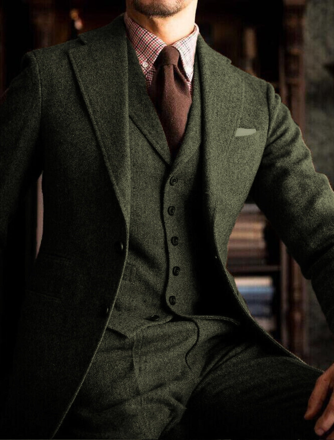 Wool-Look Three-Piece Men’s Suit