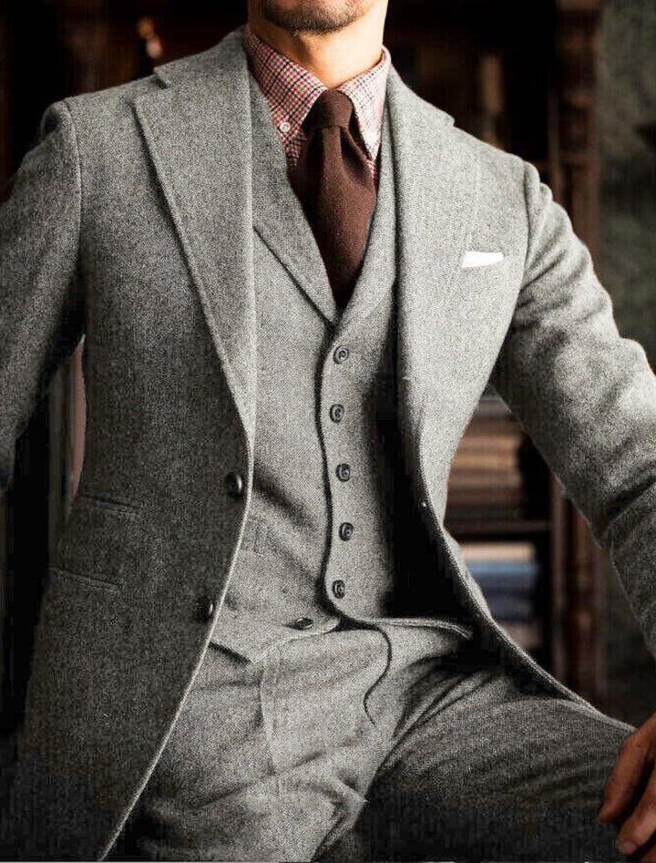 Wool-Look Three-Piece Men’s Suit