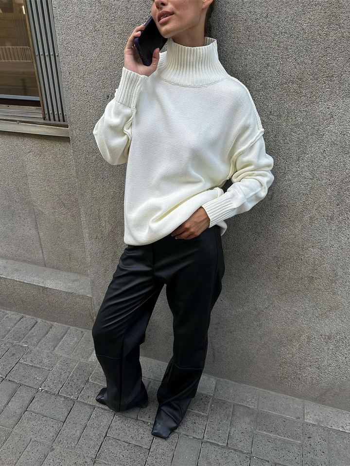 Wool Blend Turtleneck Sweater