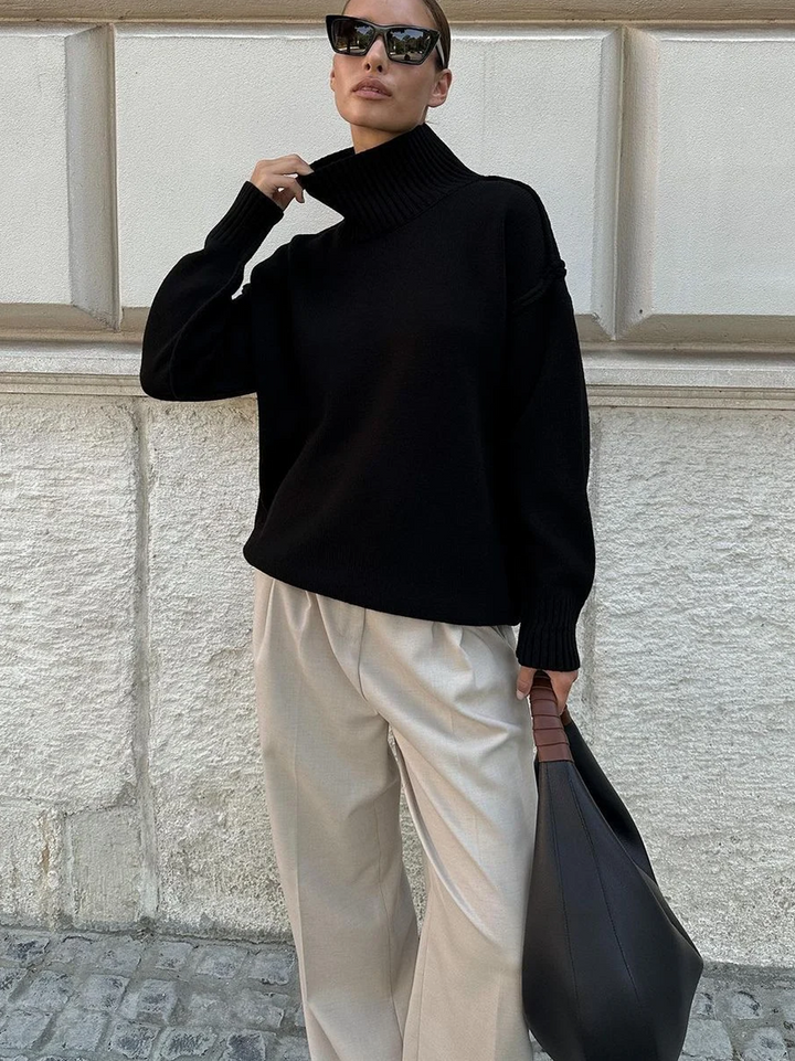 Wool Blend Turtleneck Sweater
