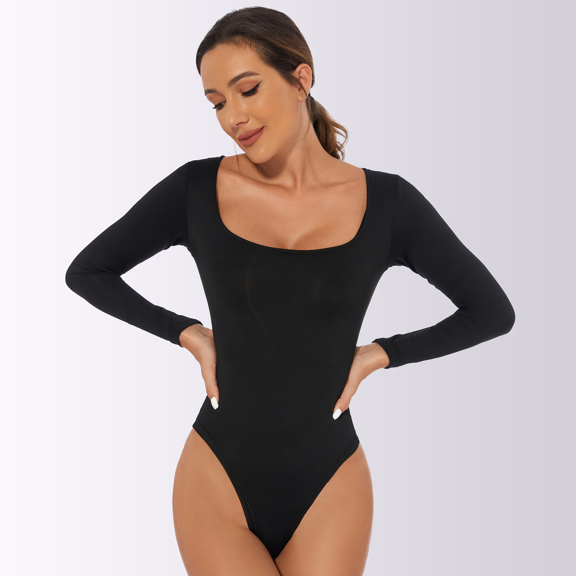 Scoop Neck Shaper Bodysuit - Tummy Control Outerwear