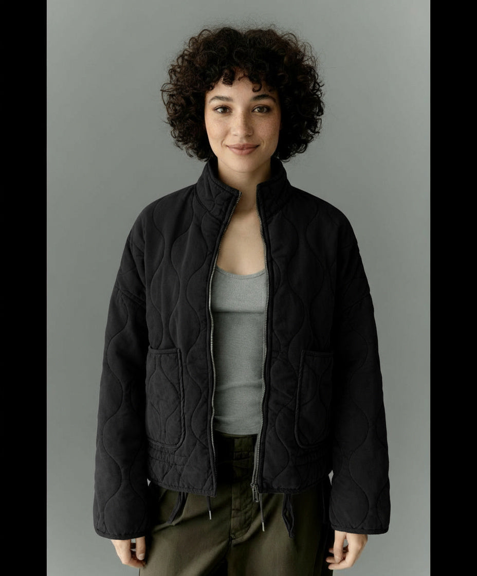 High-Collar Quilted Warm Padded Jacket