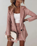 Women’s Two Piece Set with Blazer and Matching Skirt