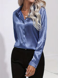 Women’s Button Down Satin Blouse