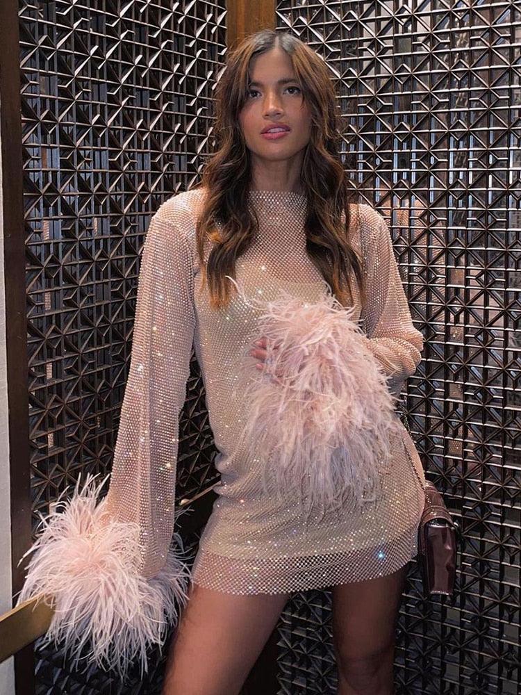 Women’s Sequin Mini Dress with Sparkle Party Finish