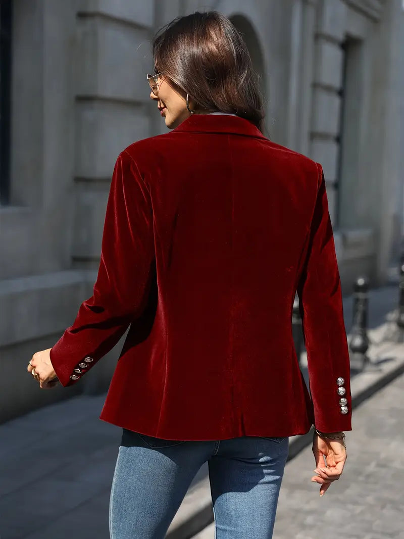 Elegant Velvet Tailored Evening Blazer