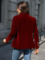 Elegant Velvet Tailored Evening Blazer