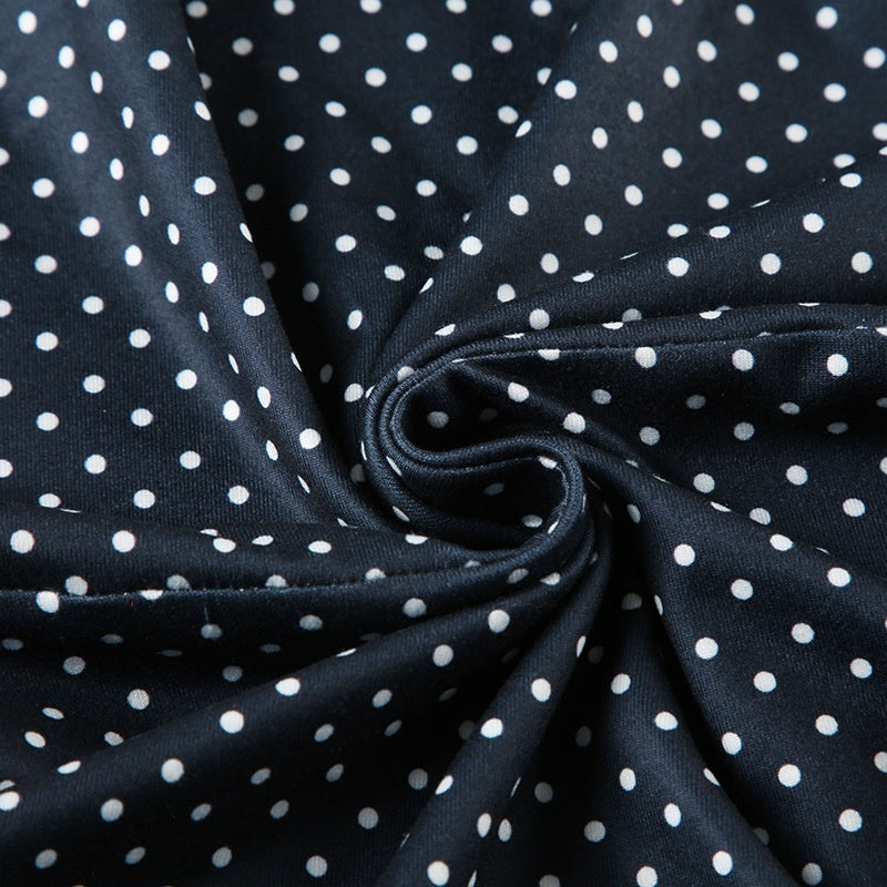 Women’s Polka Dot Mini Dress with Sleeveless Cut and Fitted Waist