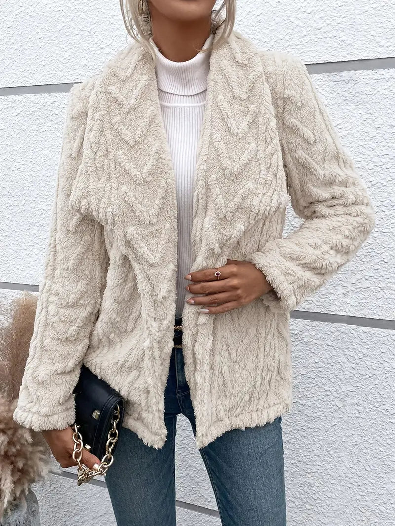 White Soft Fleece Winter Jacket