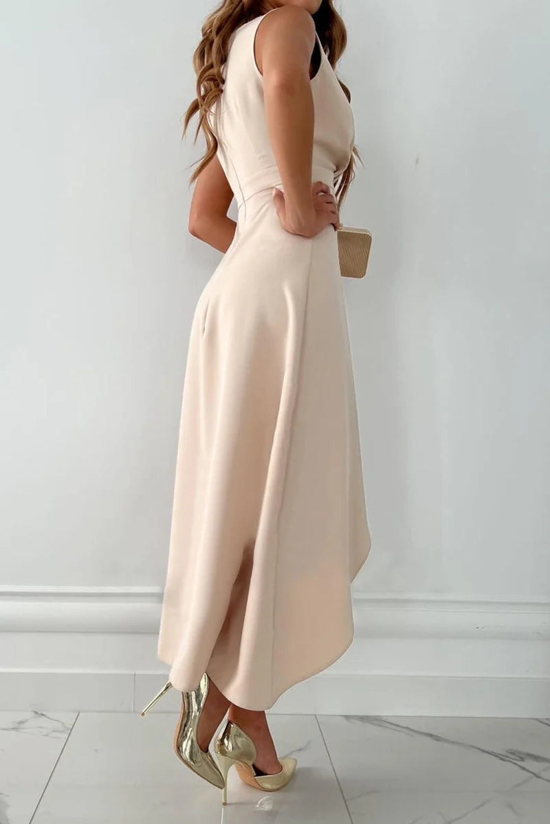 Women’s Sleeveless Wrap V-Neck Maxi Dress