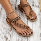 Soft-Sole Open-Toe Flat Sandals - Women's