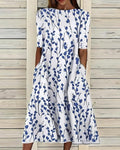 Flowy A-Line Midi Dress with Pockets Women's Dress