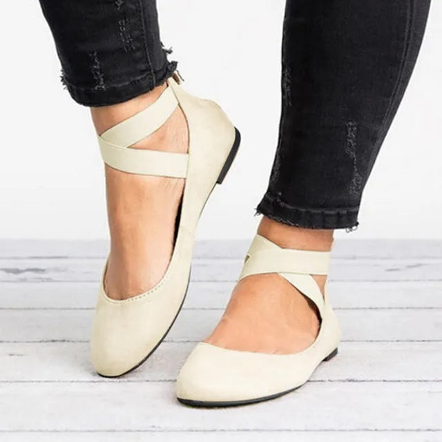 Cross-Strap Ballet Flats Women’s Spring Footwear
