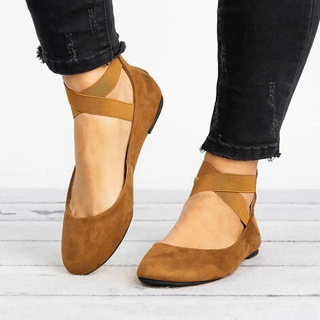 Cross-Strap Ballet Flats Women’s Spring Footwear