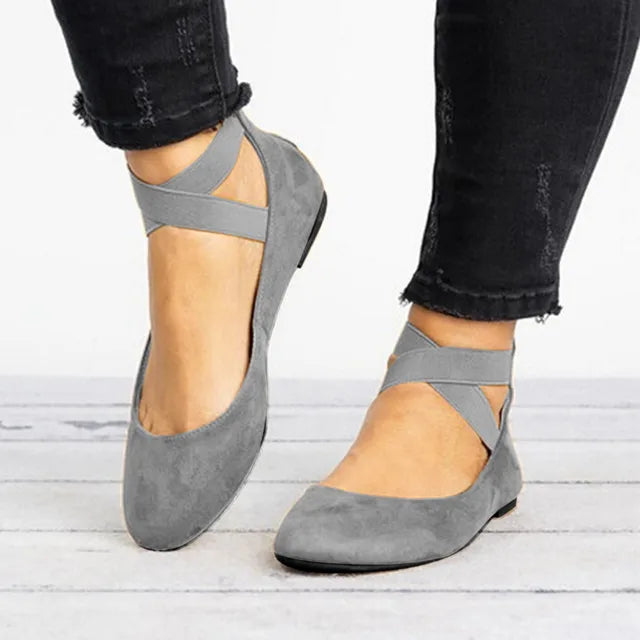 Cross-Strap Ballet Flats Women’s Spring Footwear