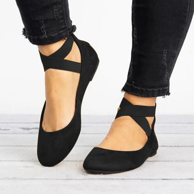 Cross-Strap Ballet Flats Women’s Spring Footwear