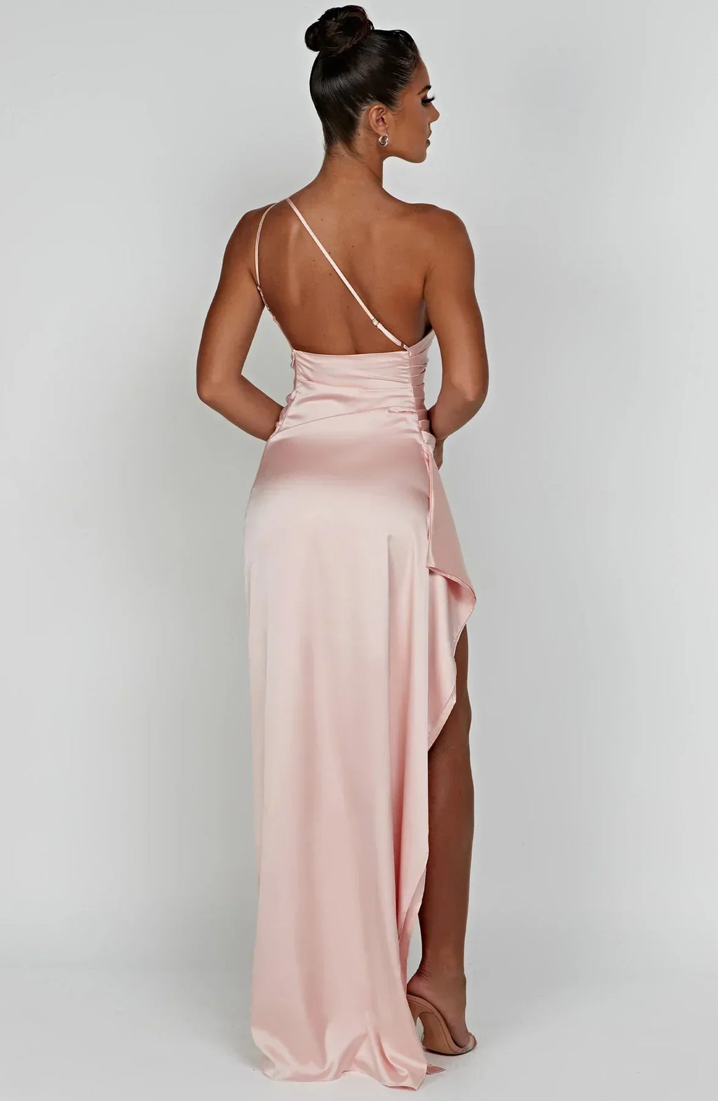 Women’s Satin Evening Maxi Dress – Sleeveless A-Line