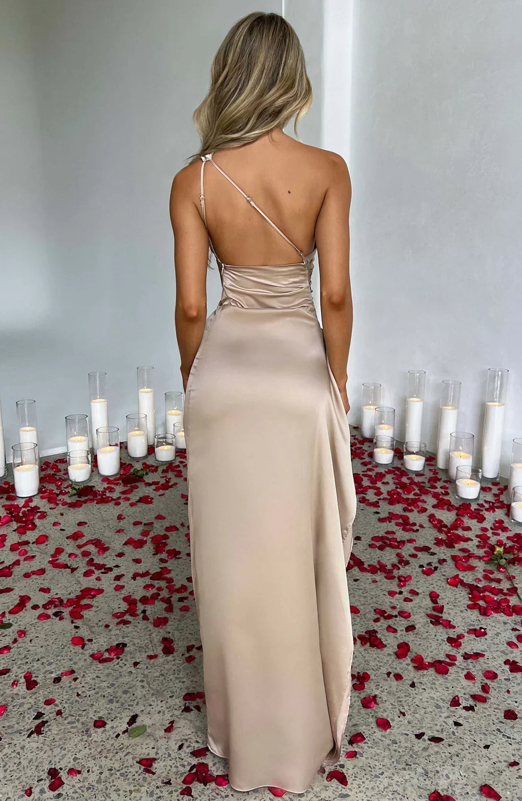 Women’s Satin Evening Maxi Dress – Sleeveless A-Line