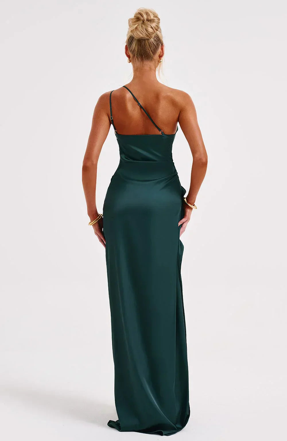 Women’s Satin Evening Maxi Dress – Sleeveless A-Line