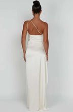 Women’s Satin Evening Maxi Dress – Sleeveless A-Line