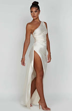Women’s Satin Evening Maxi Dress – Sleeveless A-Line