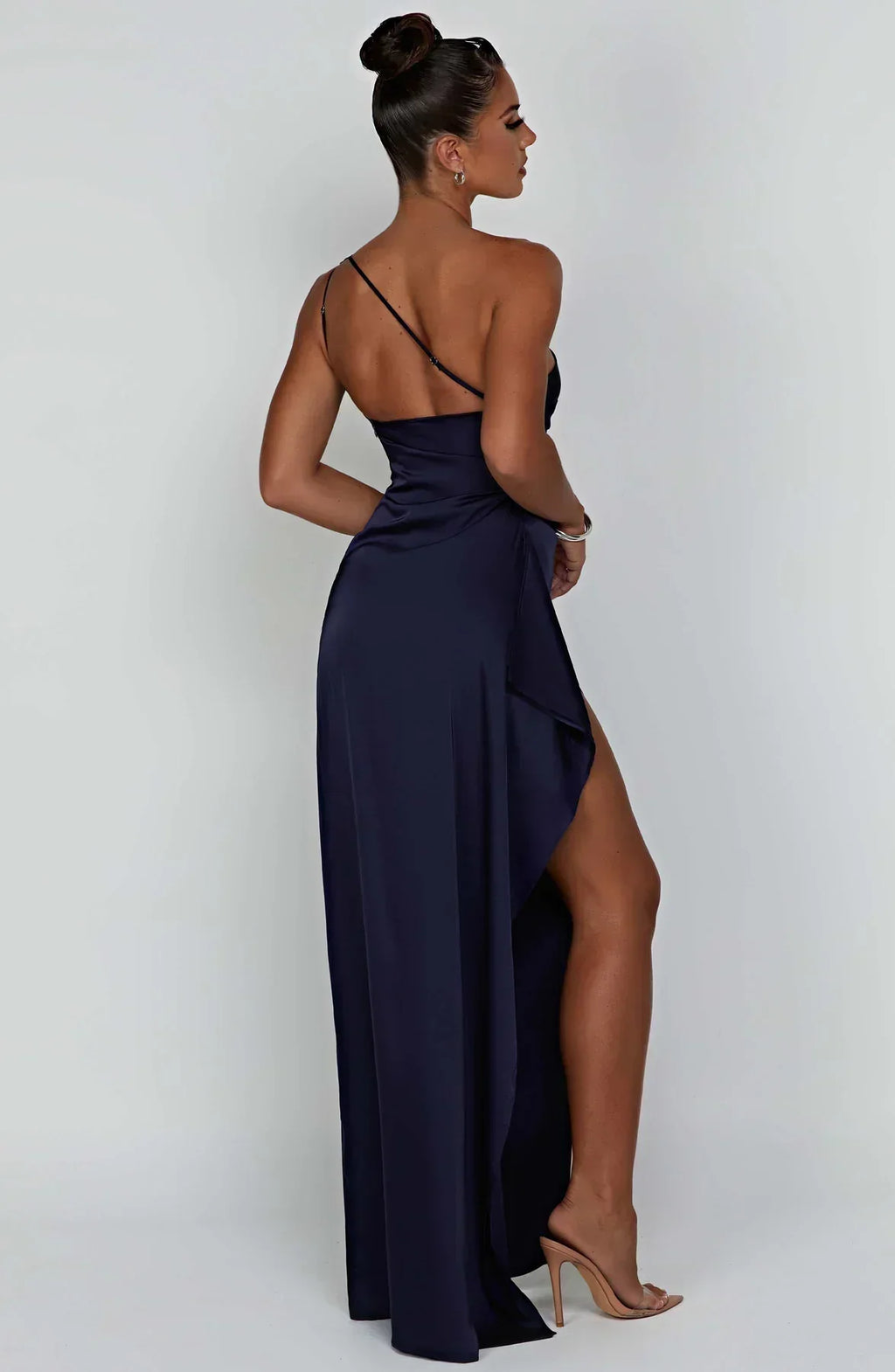 Women’s Satin Evening Maxi Dress – Sleeveless A-Line