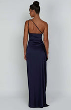 Women’s Satin Evening Maxi Dress – Sleeveless A-Line