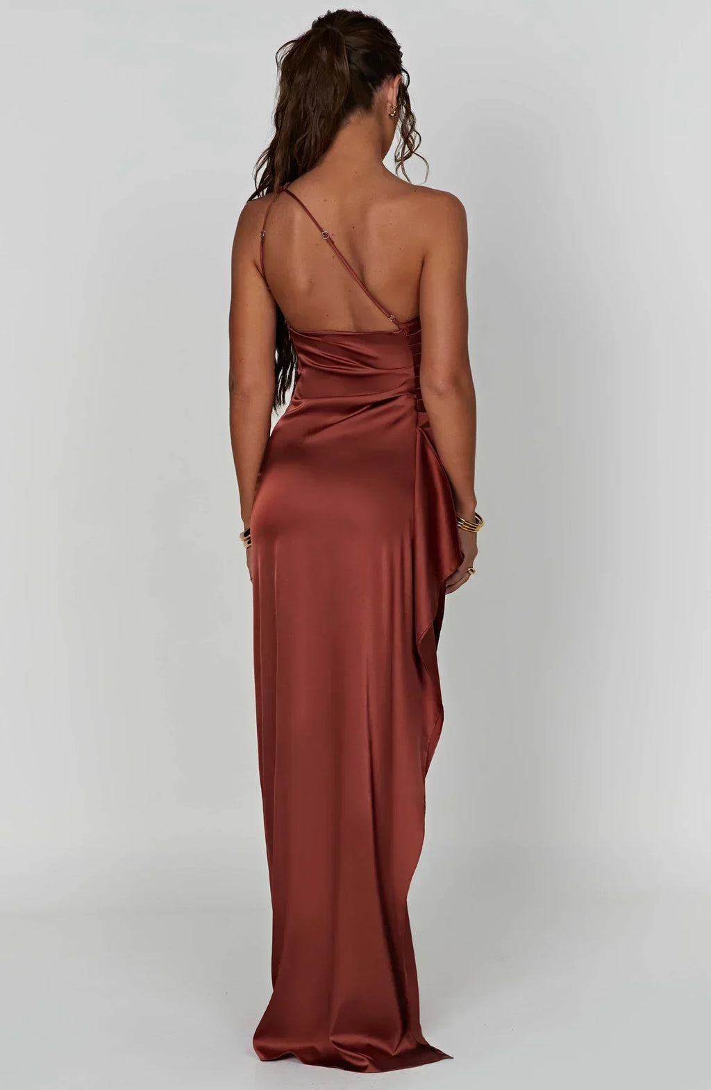 Women’s Satin Evening Maxi Dress – Sleeveless A-Line