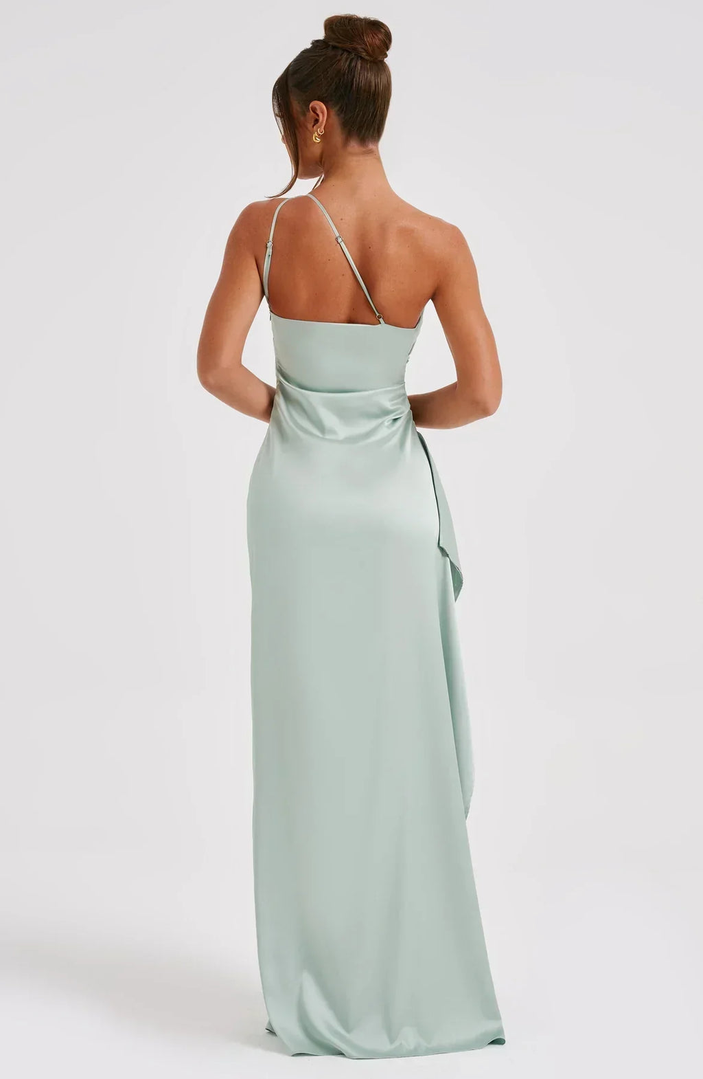 Women’s Satin Evening Maxi Dress – Sleeveless A-Line