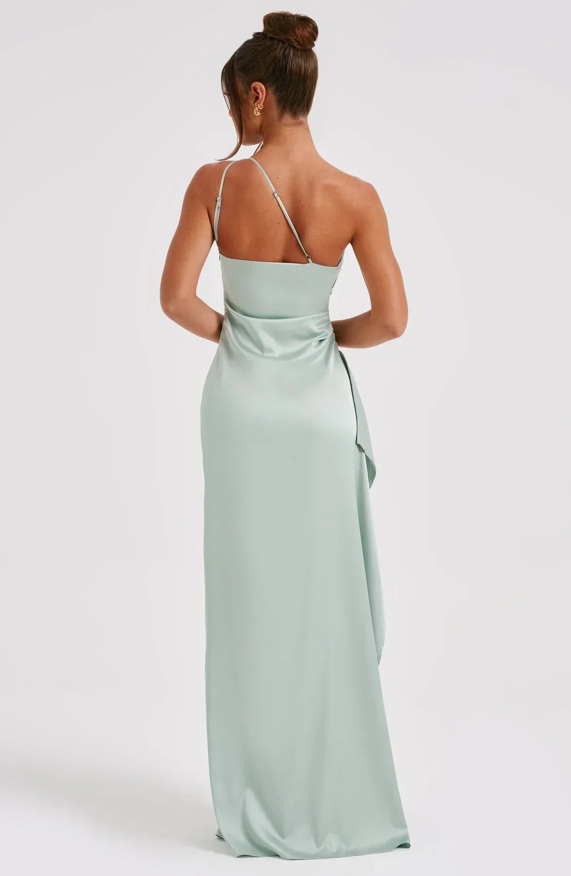 Women’s Satin Evening Maxi Dress – Sleeveless A-Line