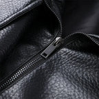 Black Faux Leather Zip Jacket
