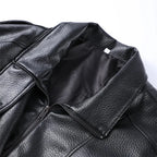 Black Faux Leather Zip Jacket