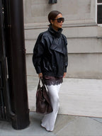 Black Faux Leather Zip Jacket