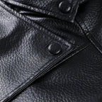 Black Faux Leather Zip Jacket