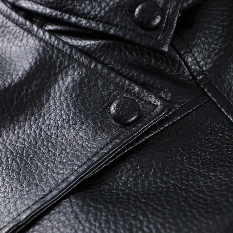Black Faux Leather Zip Jacket