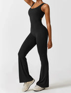 Women’s Flare-Leg Jumpsuit – V-Back Sleeveless