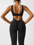 Women’s Flare-Leg Jumpsuit – V-Back Sleeveless