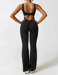 Women’s Flare-Leg Jumpsuit – V-Back Sleeveless