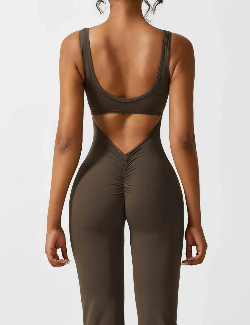 Women’s Flare-Leg Jumpsuit – V-Back Sleeveless