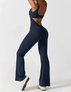 Women’s Flare-Leg Jumpsuit – V-Back Sleeveless