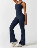 Women’s Flare-Leg Jumpsuit – V-Back Sleeveless