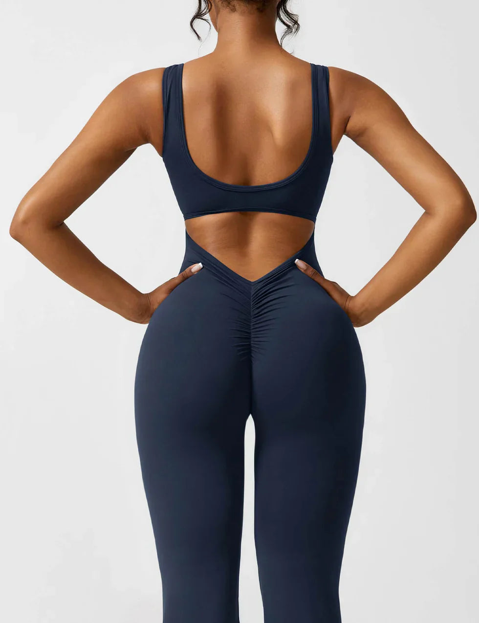 Women’s Flare-Leg Jumpsuit – V-Back Sleeveless
