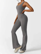 Women’s Flare-Leg Jumpsuit – V-Back Sleeveless