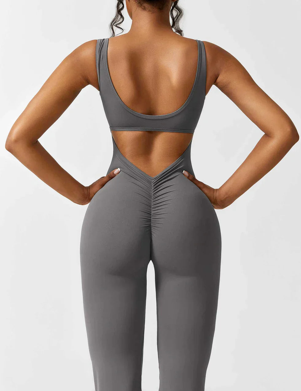 Women’s Flare-Leg Jumpsuit – V-Back Sleeveless