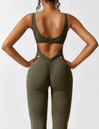 Women’s Flare-Leg Jumpsuit – V-Back Sleeveless