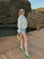 Ivory Sparkling Sequin Bomber Jacket