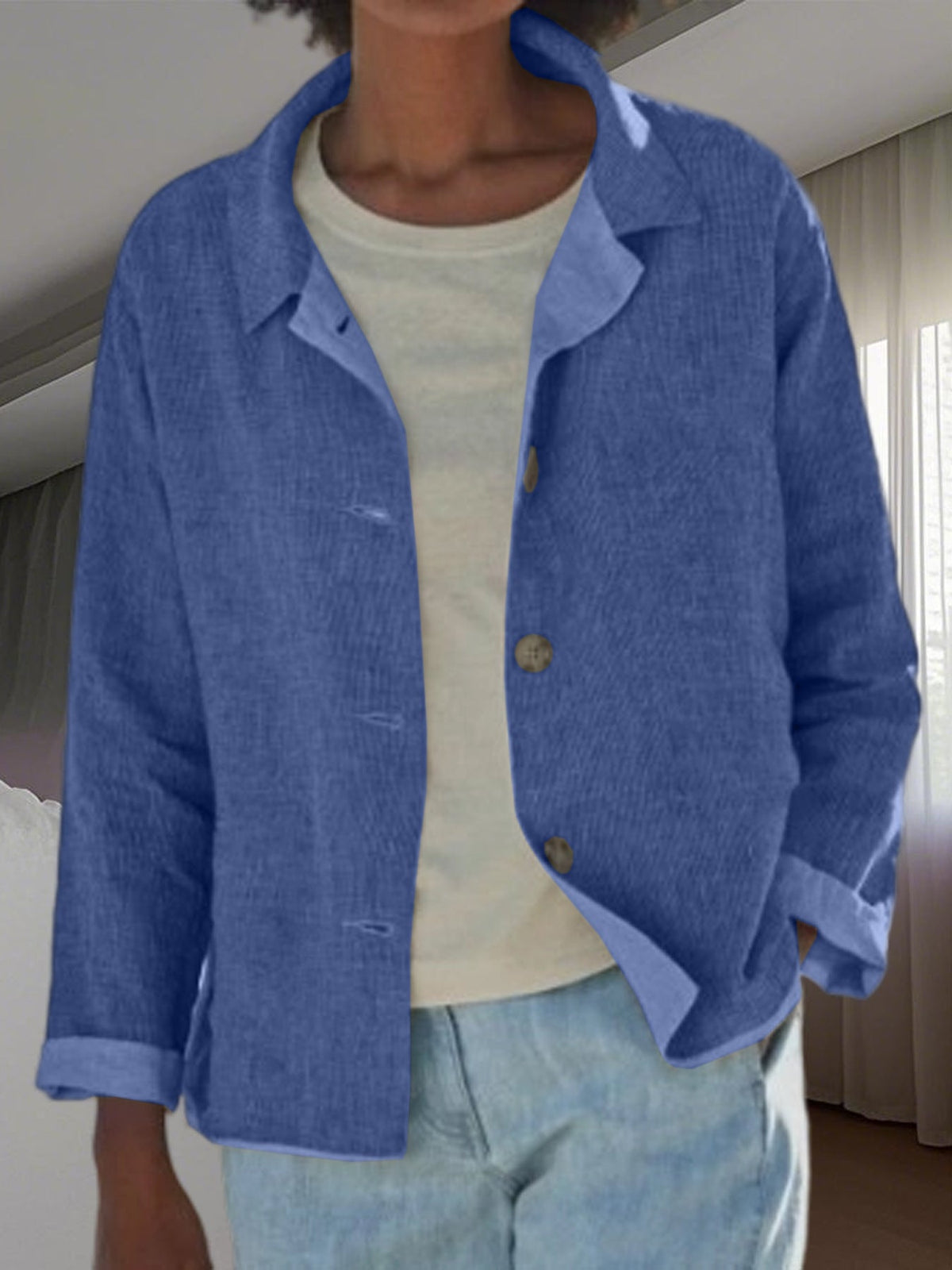 Collared Button Up Transitional Jacket