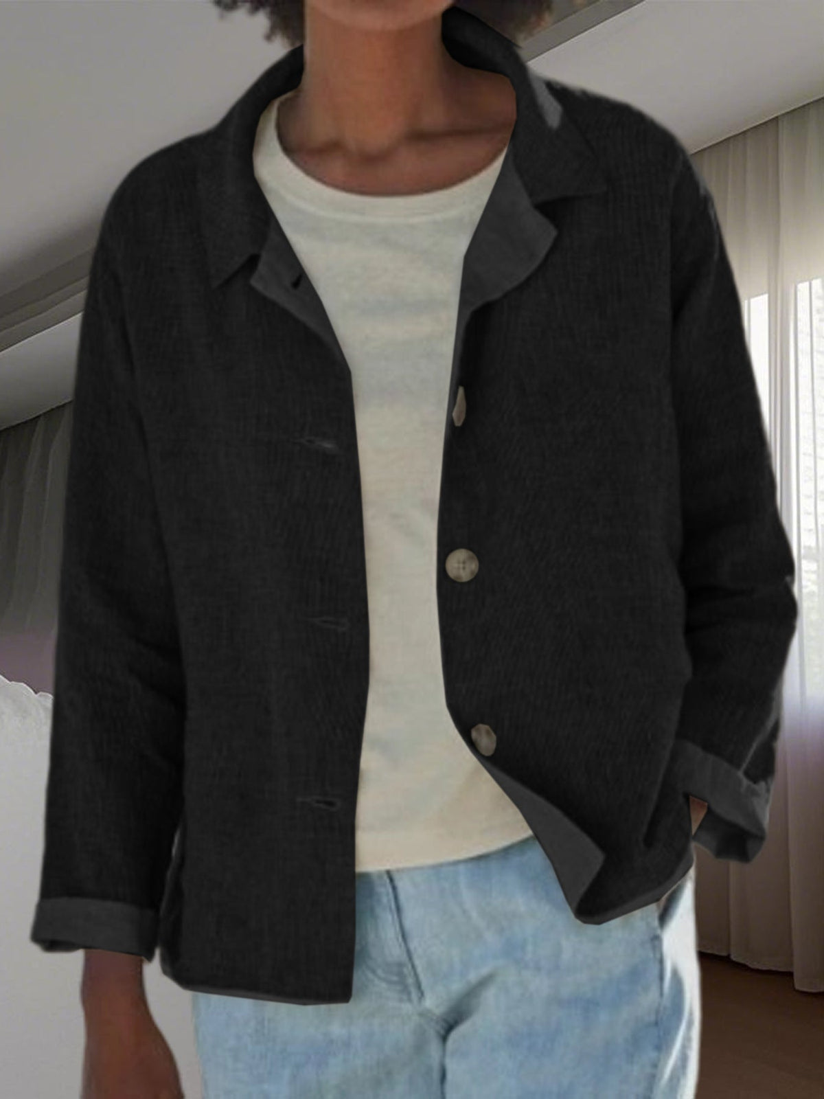 Collared Button Up Transitional Jacket
