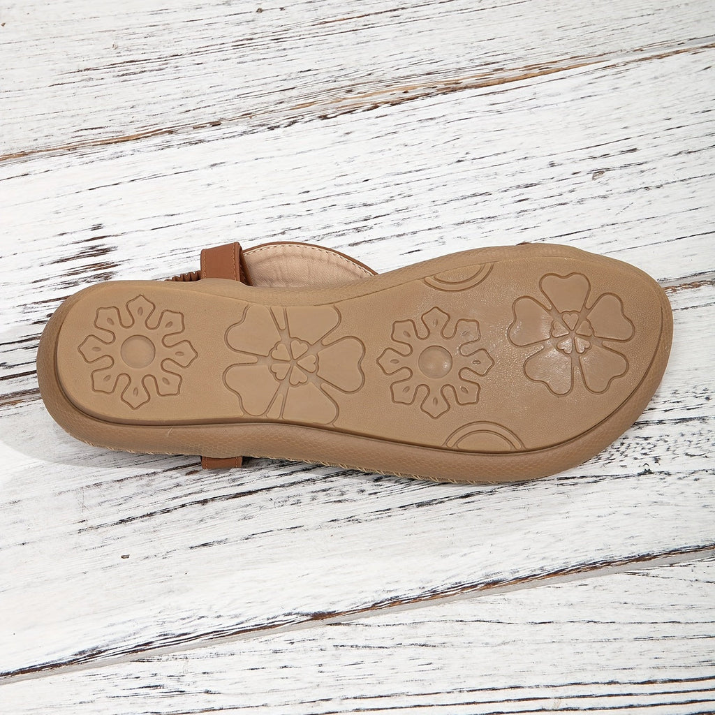 Soft-Sole Open-Toe Flat Sandals - Women's